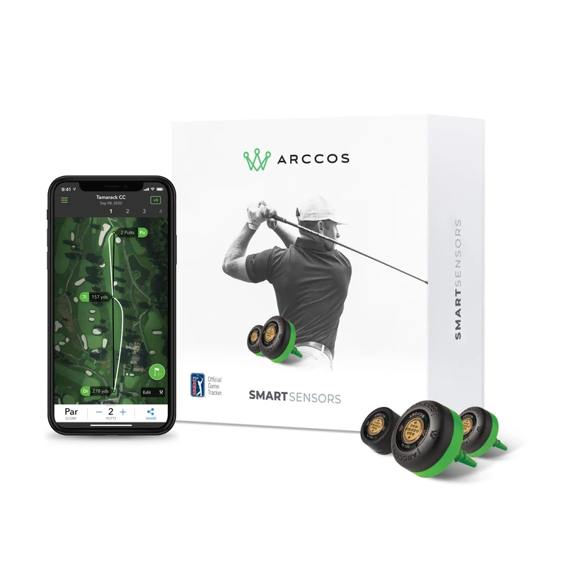 Arccos Golf Smart Sensors Swing Trainer Aid - First-Ever A.I. Powered GPS Rangefinder Gen 3+