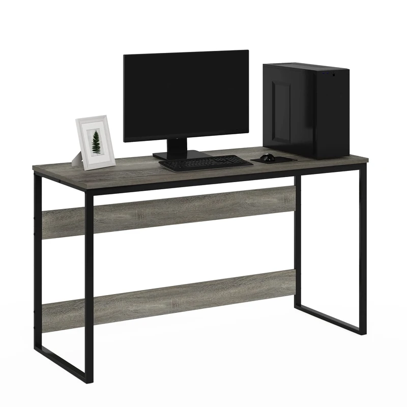 Furinno Computer Desk, French Oak Grey, 53.3 (D) x 132.1 (W) x 75.4 (H) cm