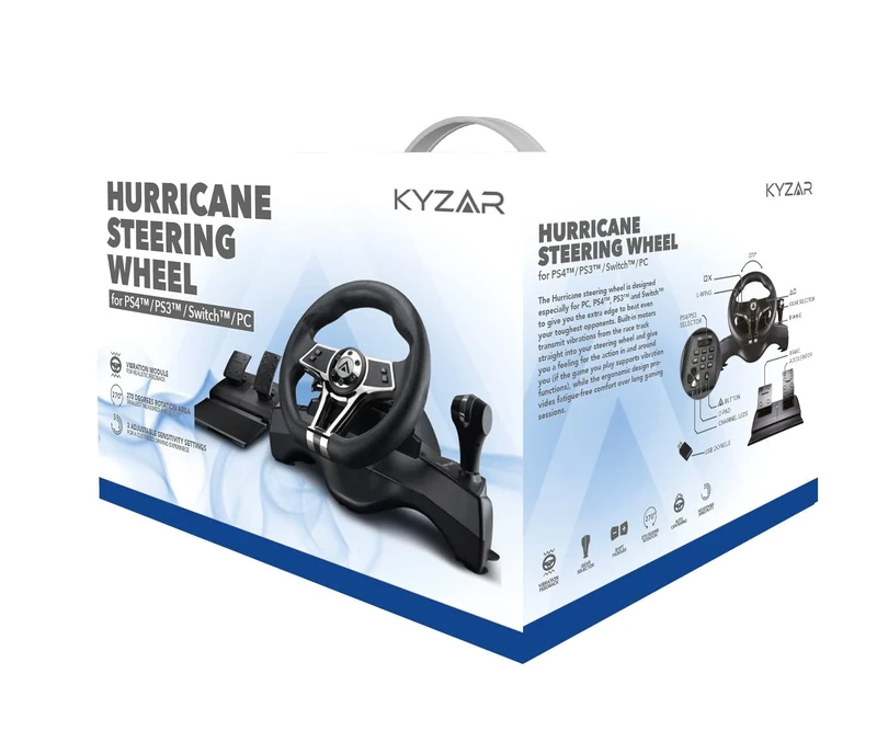 Kyzar Playstation Steering Wheel - Easy Use, Good Performance, Quality