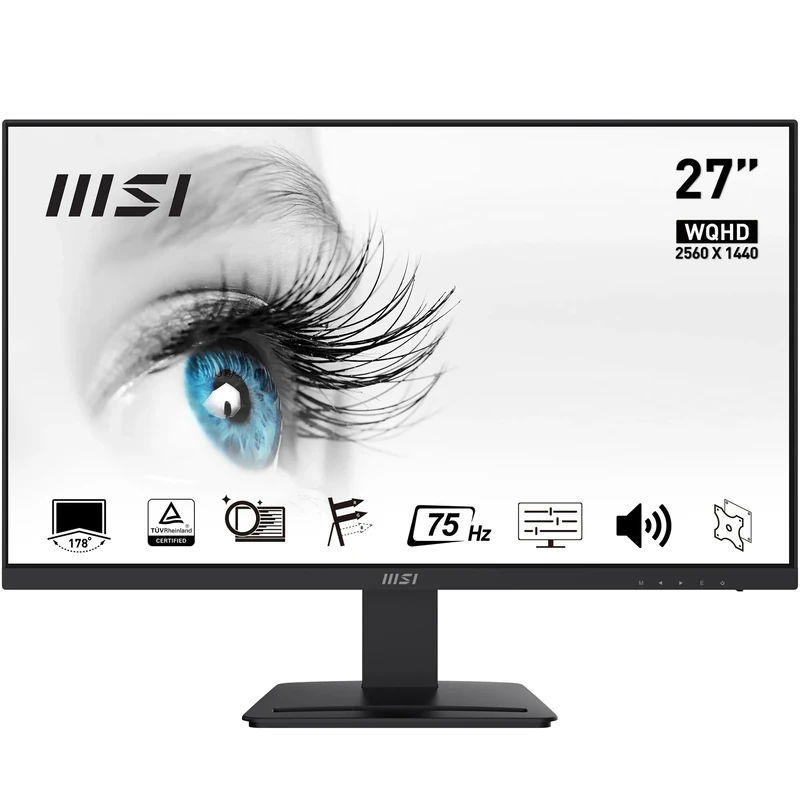 MSI PRO MP273QV écran plat de PC 68,6 cm (27") 2560 x 1440 pixels Wide Quad HD LED Noir