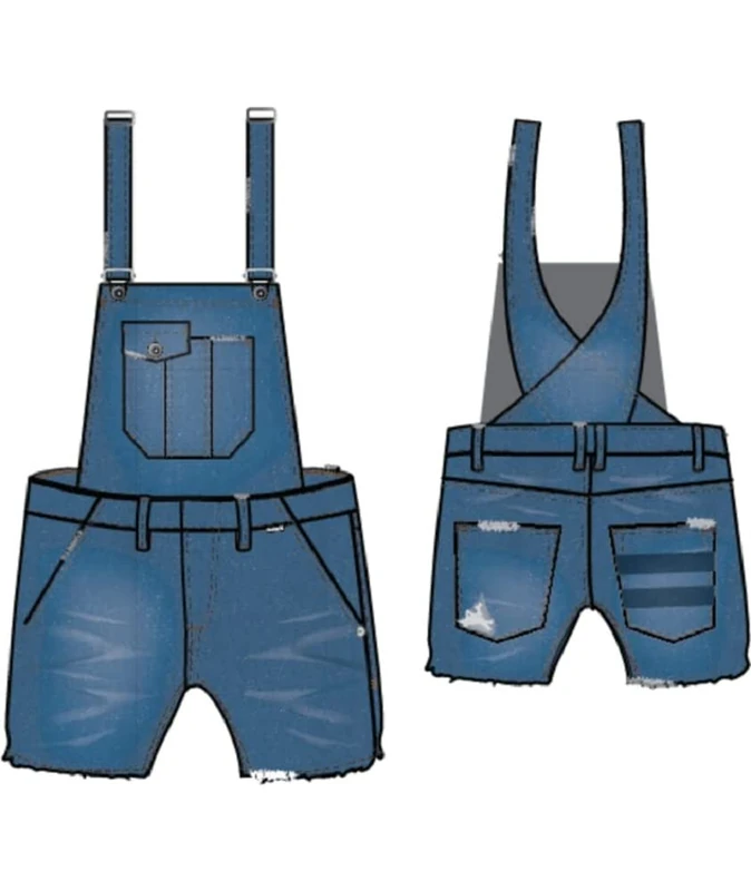 Hurley W Oceancare Denim Short Dungaree