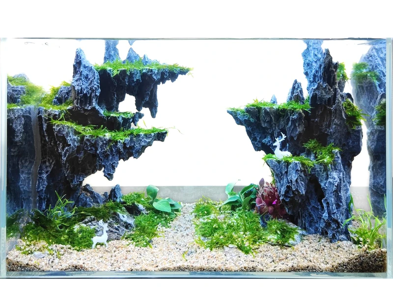 Allcolor Fish Tank Decor Rocks.Aquarium Decoration Model.Easy and Quick Solution for Aquascaping.(Sky City)
