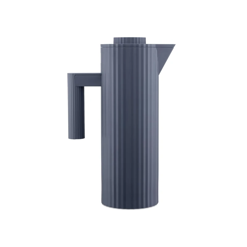 Alessi Plissé MDL12 G - Design Thermo Insulated Jug in Thermoplastic Resin with Double Wall Thermal Glass Inside, 100 cl, Grey
