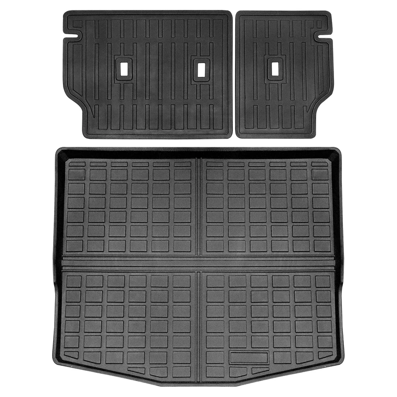 Vensano for Ford Mustang Mach-E 2021 2022 Cargo Trunk Liners & Second Seats Back Cover mats All-Weather Rubber Odorless Mat Liner Set