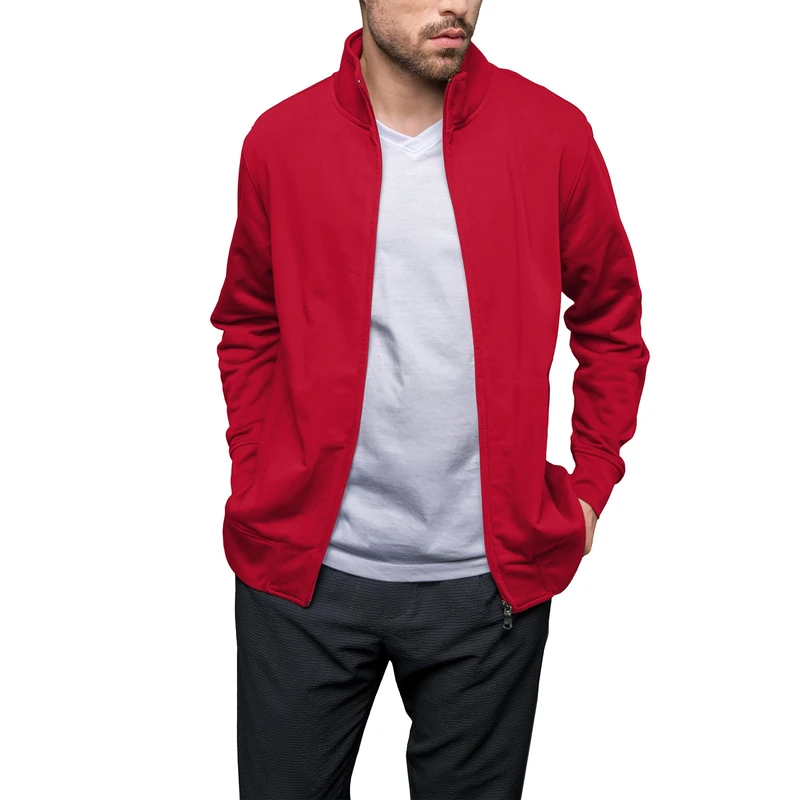 HRM Men's 1001 Hooded Sweatshirt, red, L