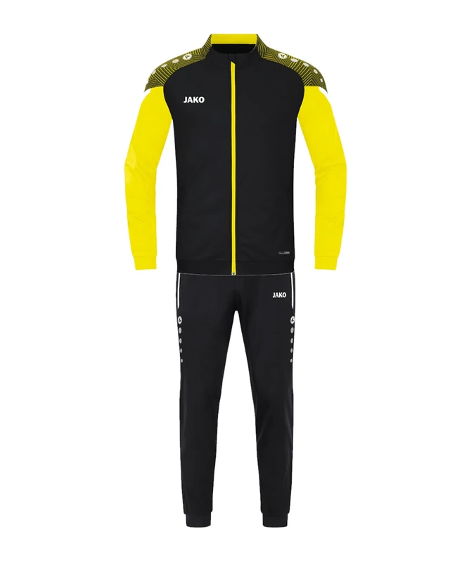 JAKO Performance Men's Tracksuit Polyester Black/Soft Yellow, L