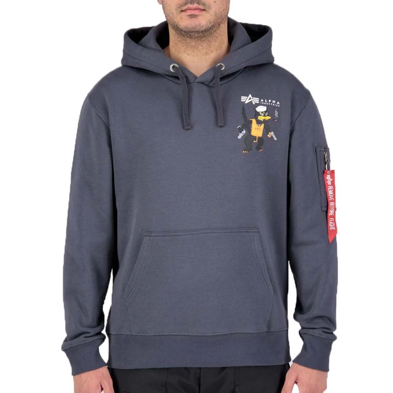 ALPHA INDUSTRIES Men's PB Squadron Hoody HOODY, 136-greyblack,