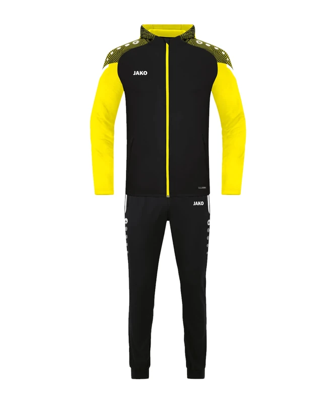 JAKO Women's Performance Tracksuit, Black/Soft Yellow, 34 (EU)