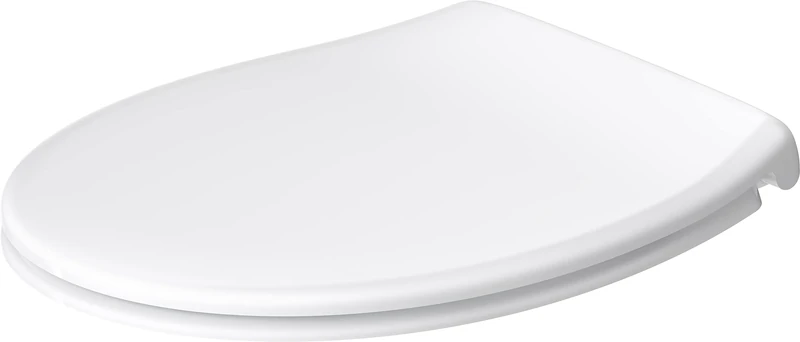 Duravit Universal Toilet seat with Soft Close, Toilet seat Quick Release for Easy Installation, Toilet seat in Oval Shape, Toilet lid Made in EU, urea thermoset, Stainless Steel Hinges, White