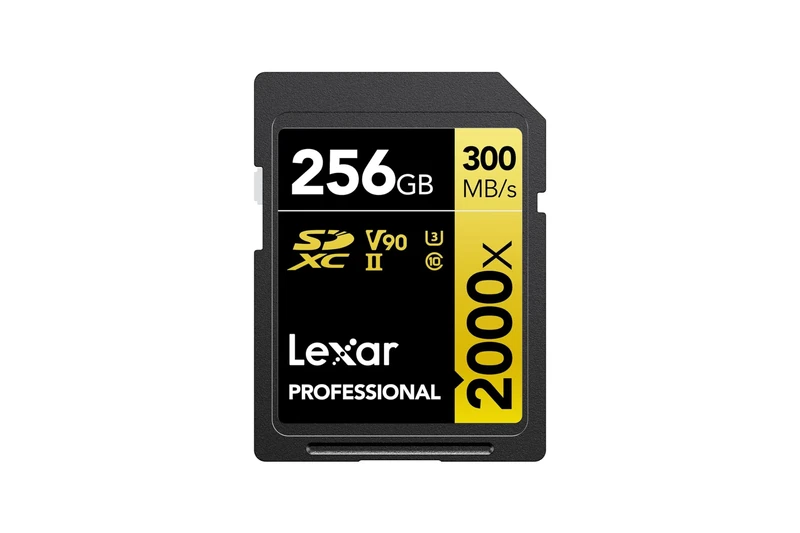 Lexar Professional 2000x SD Card 256GB, SDXC UHS-II Memory Card, Up to 300MB/s Read, 260MB/s Write, Class 10, U3, V90 SDXC Card for DSLR, Full-HD Cinema-Quality 8K Video Cameras (LSD2000256G-BNNNG)
