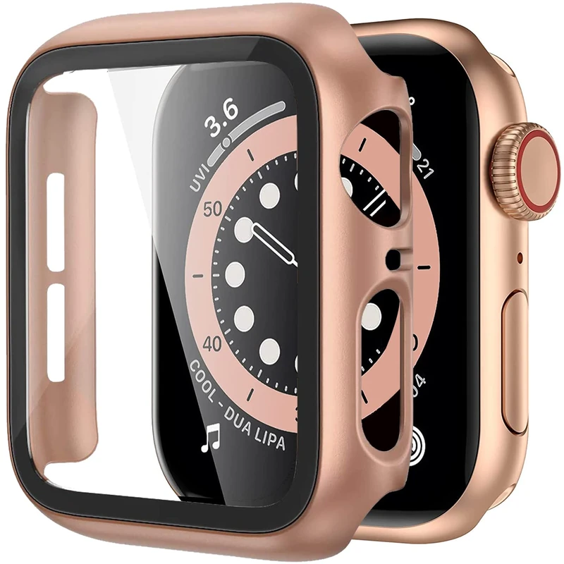 TINSOI 10PC Hard PC Case with Tempered Glass Screen Protector Compatible with Apple Watch Series 3 Series 2 Series 1 38mm