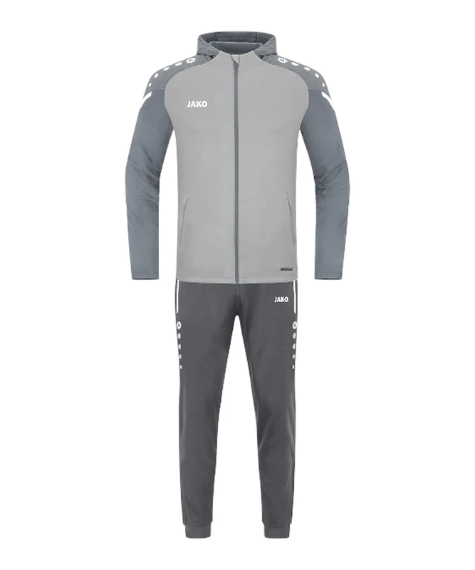 JAKO Men's Polyester Performance Tracksuit with Hood, Soft Grey/Stone Grey, XXL