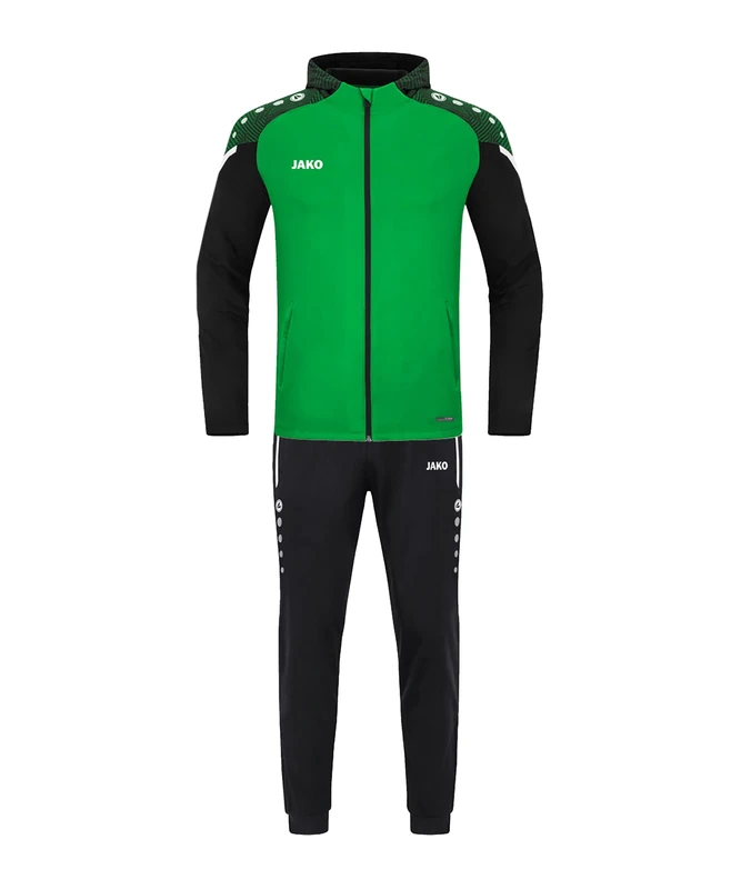 JAKO Men's Polyester Performance Tracksuit with Hood, Soft Green/Black, 4XL