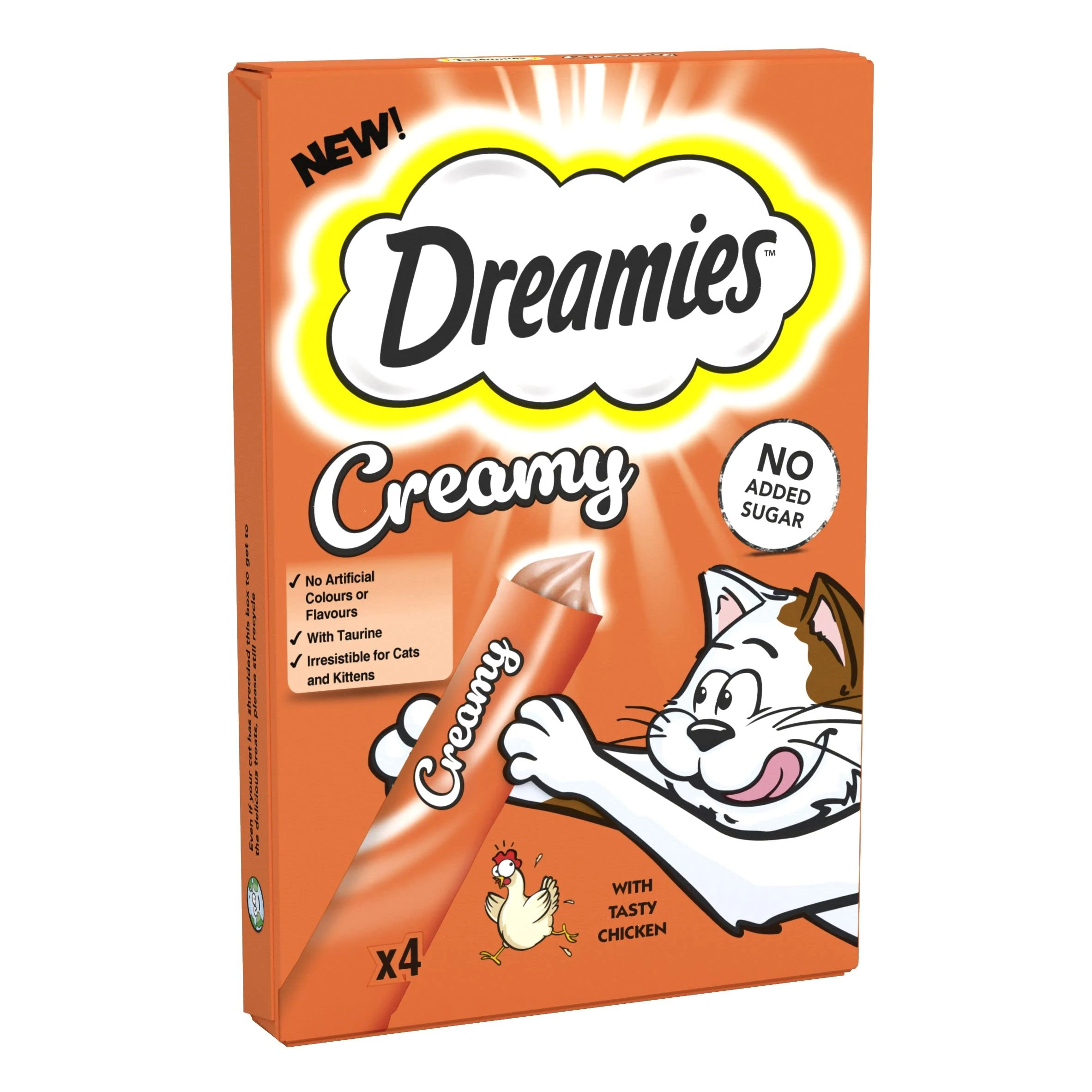 DREAMIES - Creamy Cat Treats - 11 x 40 g - Chicken - Multipack Snacks - 11 Packs