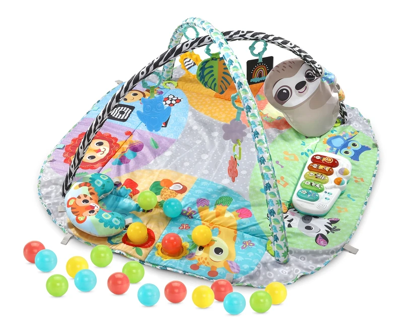 VTech 7-in-1 Touch & Feel Sensory Play Gym | Grow with Baby Developmental Gym | Suitable for Ages 0-24 Months, English Version