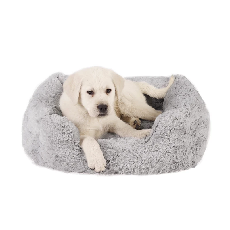 Best Friends by Sheri Soothe & Snooze Lounge Lux Memory Foam Rectangular Dog Bed, Washable, Grey, Small 20" x 15"