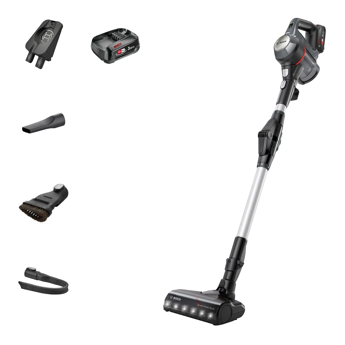 Bosch Unlimited 7 BCS711GB ProHome MultiUse Lightweight Cordless Vacuum Cleaner with Flex Tube & Accessories, 1 Battery 40 minutes runtime - Anthracite
