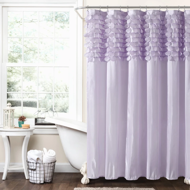 Lush Decor Lillian Shower Curtain, 72" x 72", Lilac