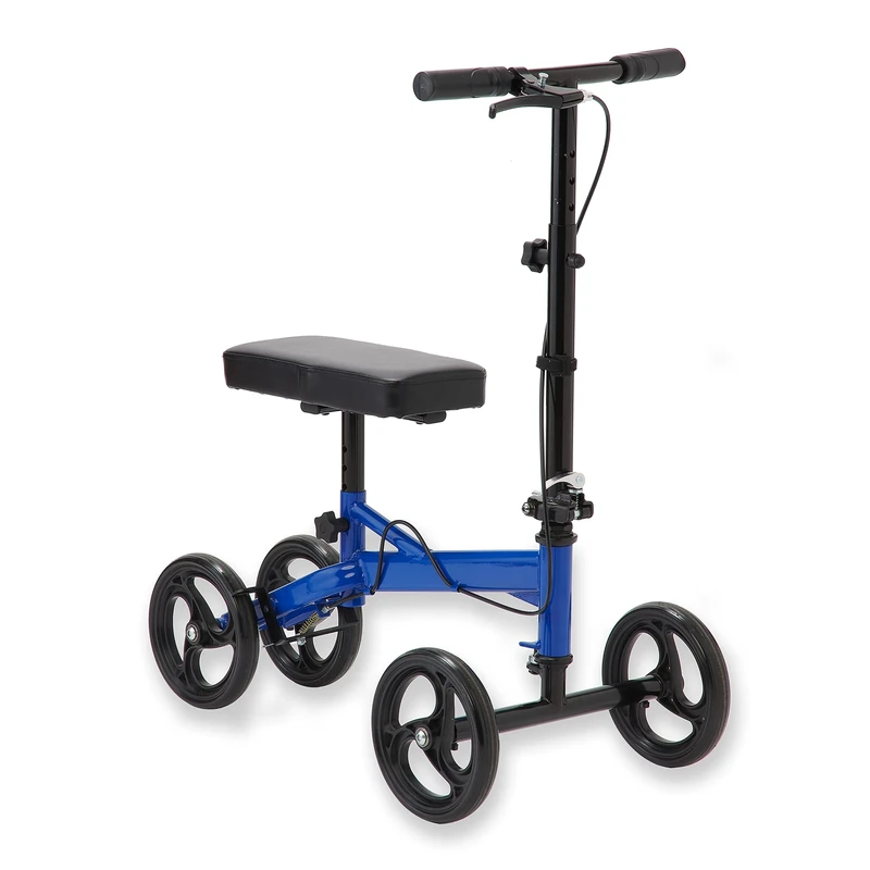 Medline All-Terrain Knee Walker Jr, 10” Pneumatic Tires, 350 lbs. Capacity, Black— for Leg & Foot Injuries, Crutches Alternative, 1 Ct.