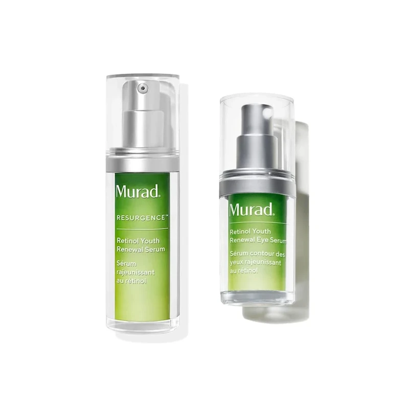Murad Resurgence Retinol Youth Renewal Serums Duo | Anti-Aging Serum for Under Eye and Eyelids | Retinol Tri-Active Technology | Dark Circles Eye Cream | Mature Face Skin-Radiance Boost