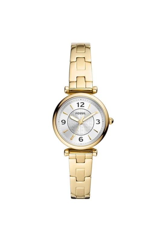 Fossil Watch for Women Carlie, Quartz Movement, 28 mm Gold Stainless Steel Case with a Stainless Steel Strap, ES5203