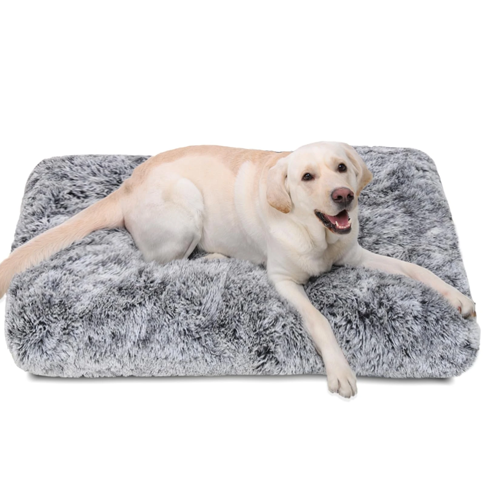 Jaspuriea Large Dog Bed Washable Dog Crate Mattress Calming Fluffy Anti Anxiety Dog Beds Deluxe Plush Dog Mat with Anti-Slip Bottom,105x70x10cm