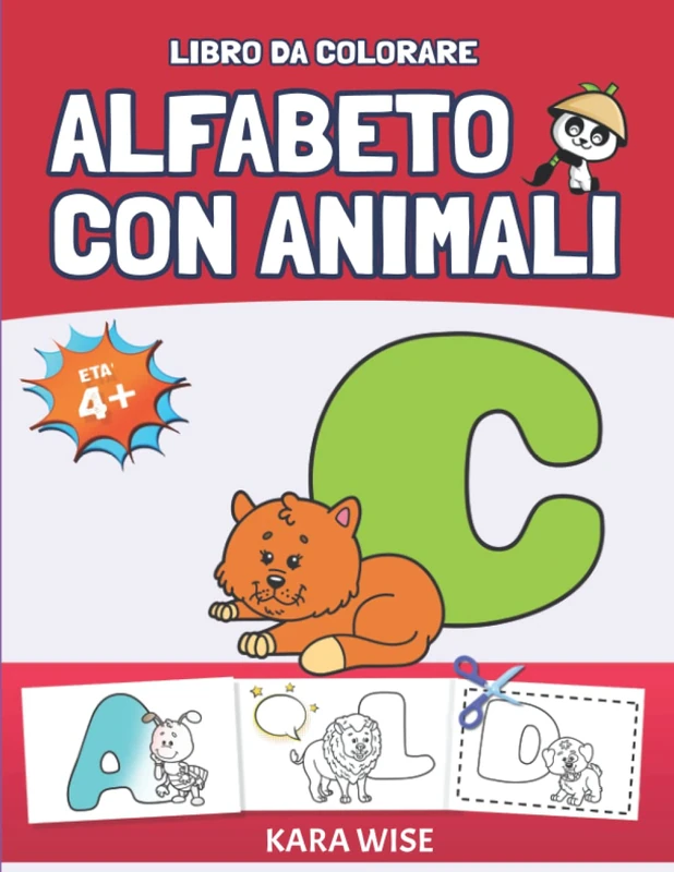 Libro Da Colorare Alfabeto Con Animali: 35+ Disegni E Giochi Interattivi Da Colorare Solo Fronte Per Bambini 4-10 Anni