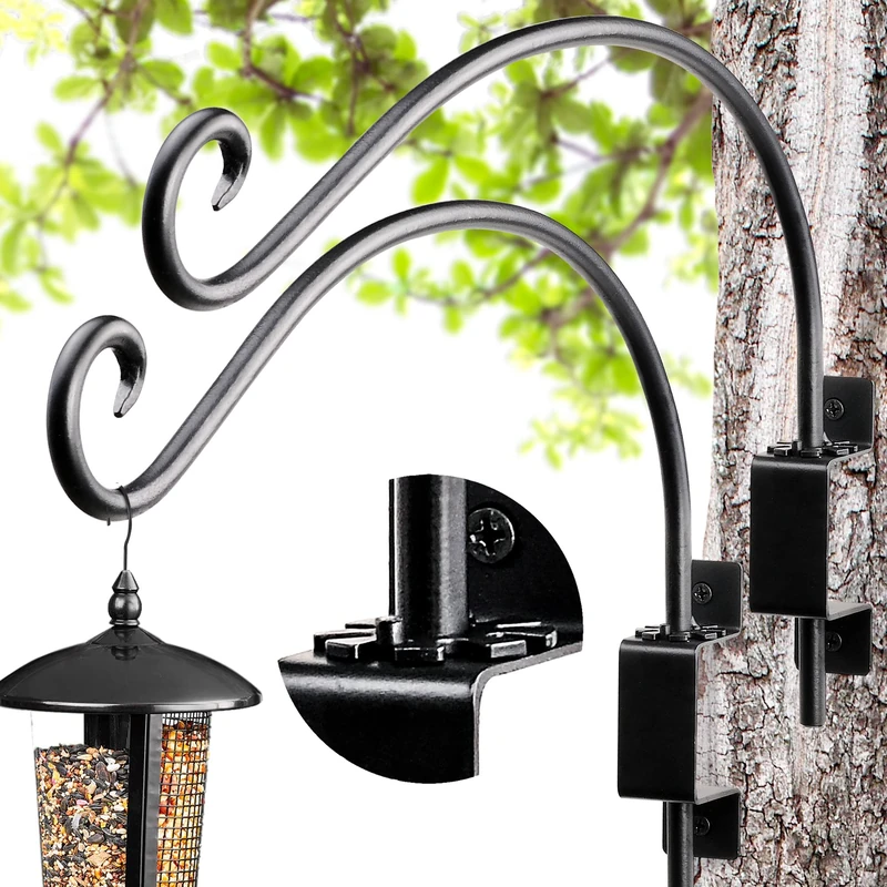 AJART Swivel Bird Feeder Hanger - 16 Inch Outdoor Plant Hook