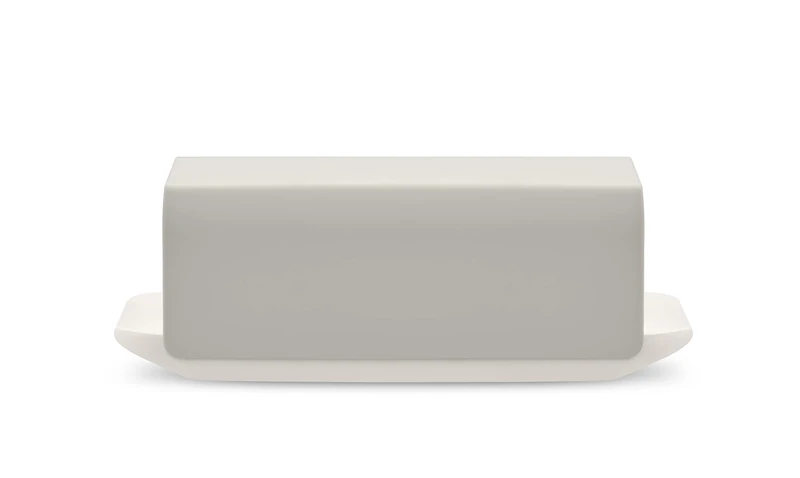 Alessi Mattina BG04 WG - Design Butter Container, Made of Porcelain with Lid in 18/10 Stainless Steel, Colored with Epoxy Resin, Warm Gray