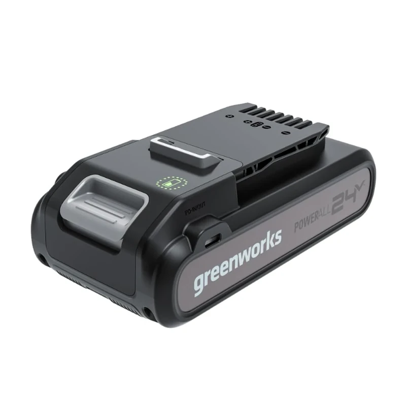 Greenworks 24V Battery and Type C Power Bank. Original Battery for All Cordless 24V Garden and Power Tools. Powerful Lithium-Ion Battery, Fast Charging. 2 Year Warranty G24B4+