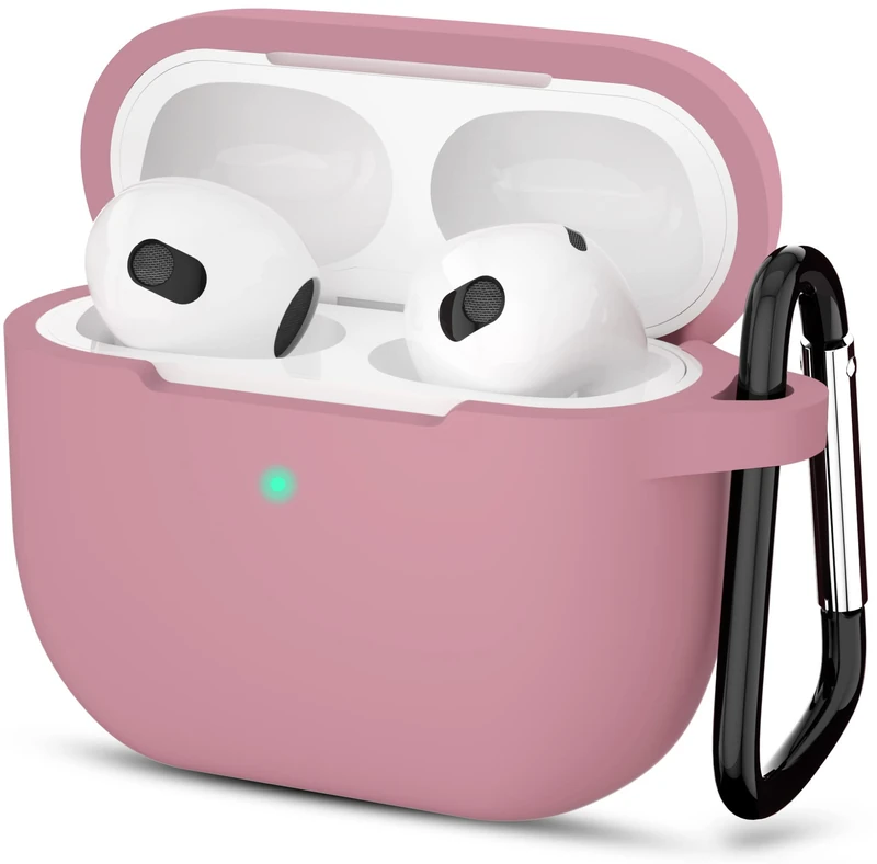 TINSOI Kompatibel mit AirPods 3 Case Cover, Silikon Schutzhülle für AirPods 3rd Generation Hülle 2021, Kabelloses Laden (10 Cases + 10 Keychains) - Image 1
