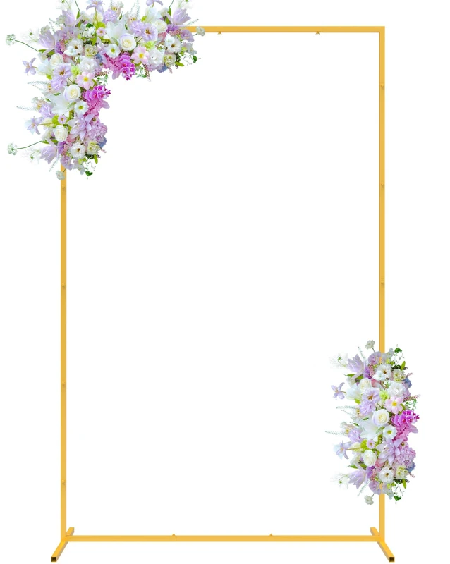 6.6FT x 4FT Gold Wedding Arches for Ceremony Rectangular Metal Balloon Arch Stand Kit Garden Floral Square Arch Frame Background for Anniversary Birthday Party Bridal Shower Decoration Home Decor