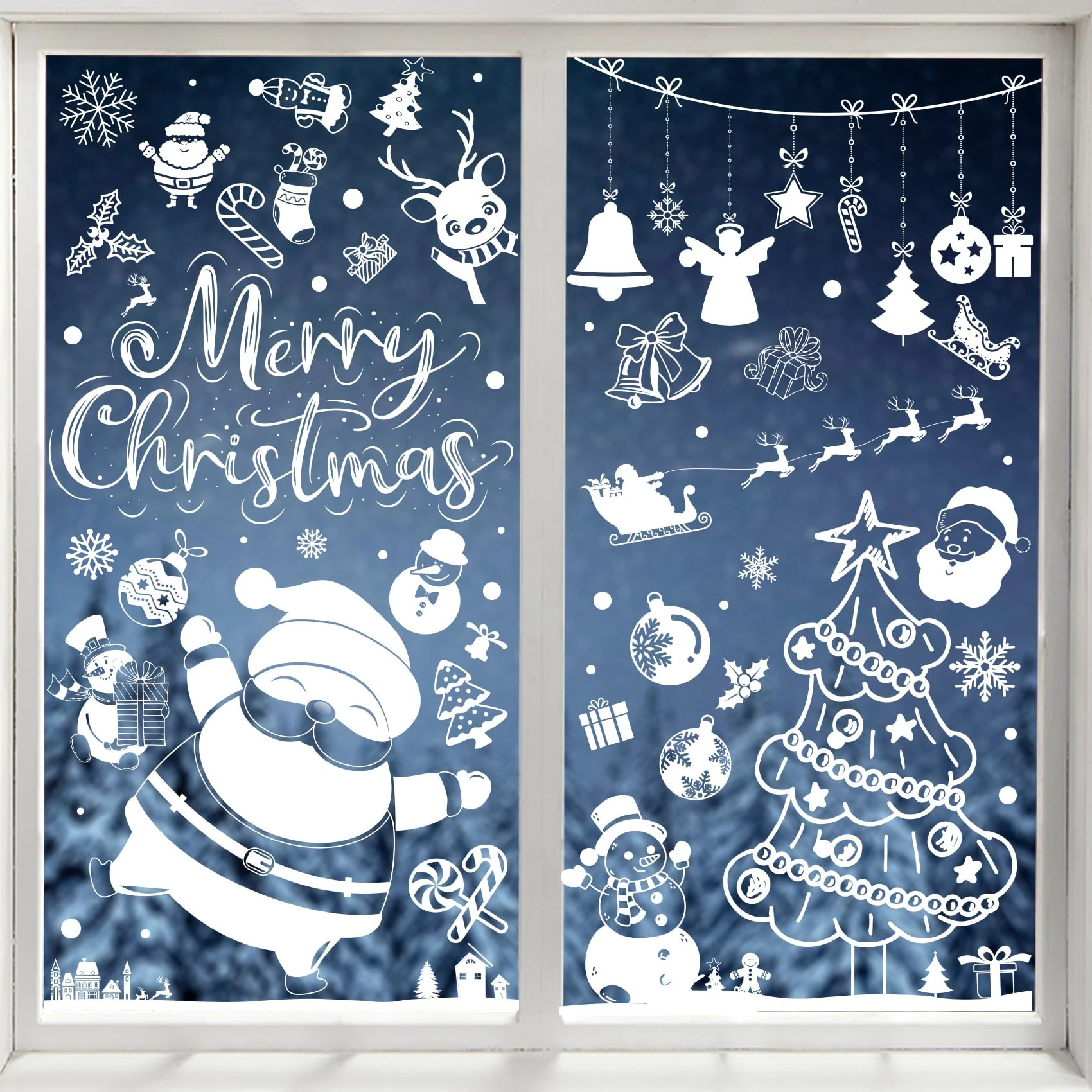 Christmas Window Stickers 300pcs Christmas Window Decorations Snowflake Xmas Window Stickers Reusable Christmas Decorations for Window Home Office Decor