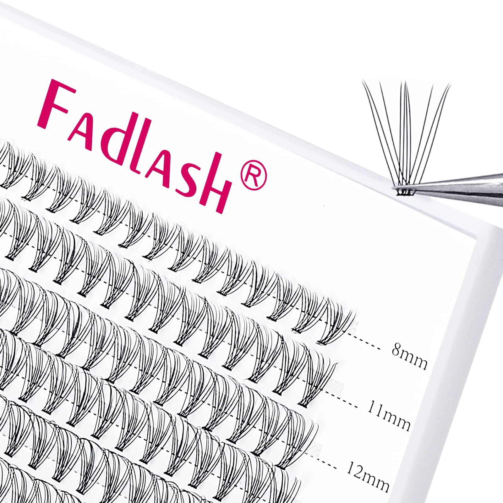 Individual Lashes Fadlash Cluster Eyelashes Extension 10 Root 0.07mm C Curl 8-15mm Mixed Length Eyelashes Individual Cluster Lashes Self-Application DIY Lashes Extensions