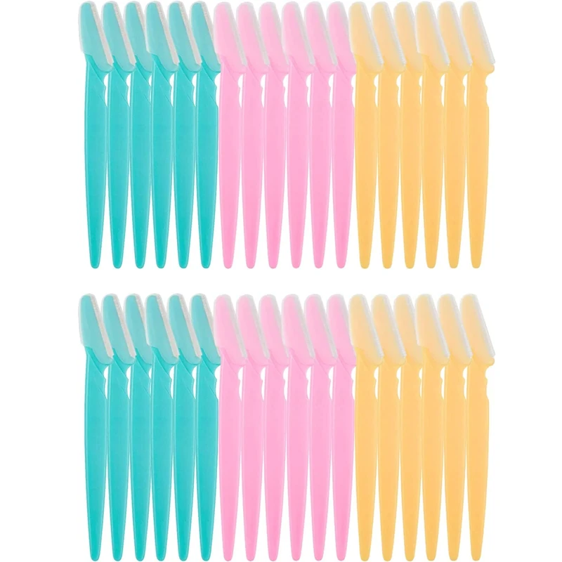 36 Pcs Eyebrow Razors Shaper, Safety Facial Hair Remover Face Shaver Trimmer, Exfoliating Dermaplaning Tool for Women and Men