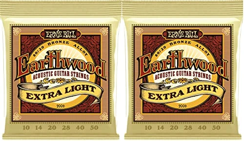 (Amazon.co.jp Exclusive) Authentic ERNIE BALL 2006 Acoustic Guitar Strings (10-50) EARTHWOOD 80/20 BRONZE EXTRA LIGHT 2 Set Pack