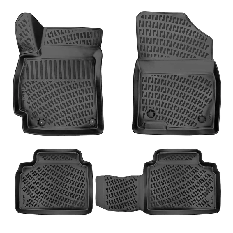RizLiner Hyundai Elantra & Elantra N 2021-2024 No Hybrid Models Floor Mats 3D Custom Fit Compatible with Elantra Car Mat Laser Measured 1st & 2nd Row Floor Liners All Weather Odorless Non-Slip TPE