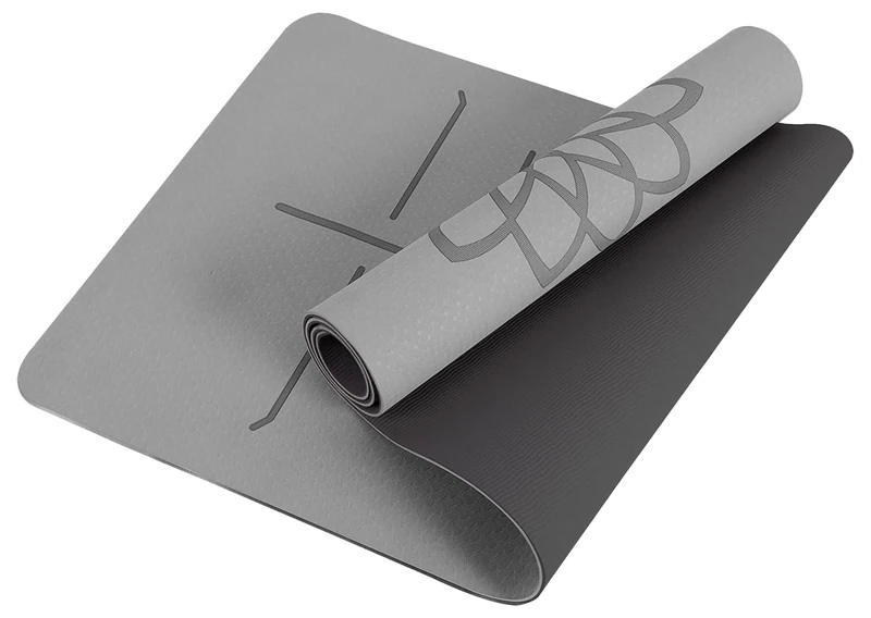 Mat Block Yoga Mat with Non-Slip 1/4'' Thick Anti-Tear, High Density TPE Eco-Friendly Foam Material for Home, Pilates and Floor Exercises & Fitness, Grey (72'' L x 24'' W) (ATPE002GY)