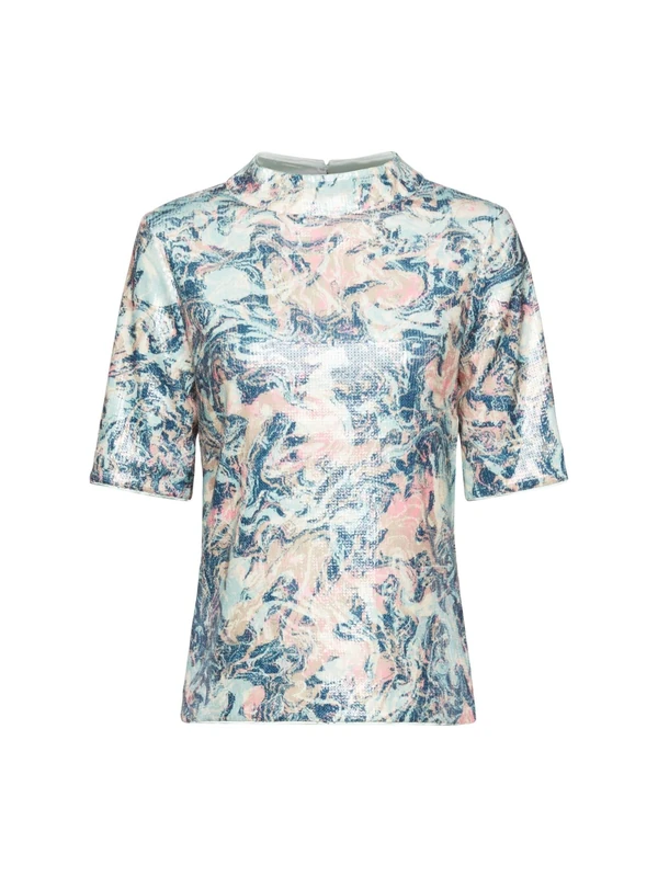 ESPRIT Women's 122eo1k308 T-Shirt, 451/Petrol Blue 2, Large