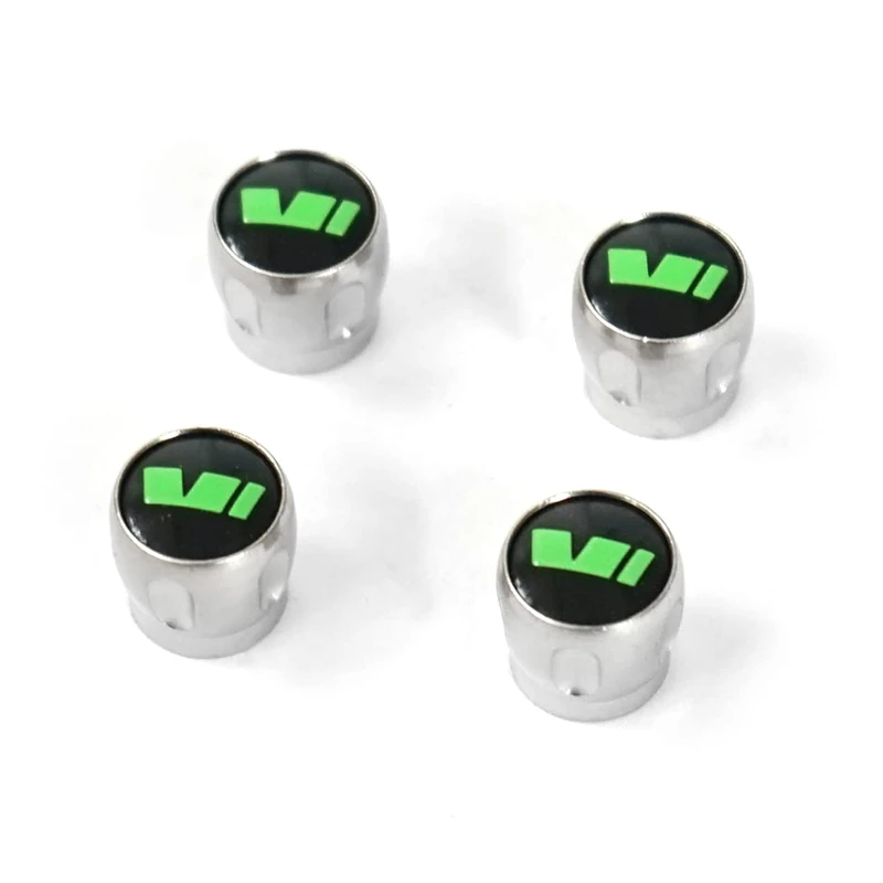 Skoda 000071215H Valve Caps Motorsport VRS Caps Tyre Valves Black/Green