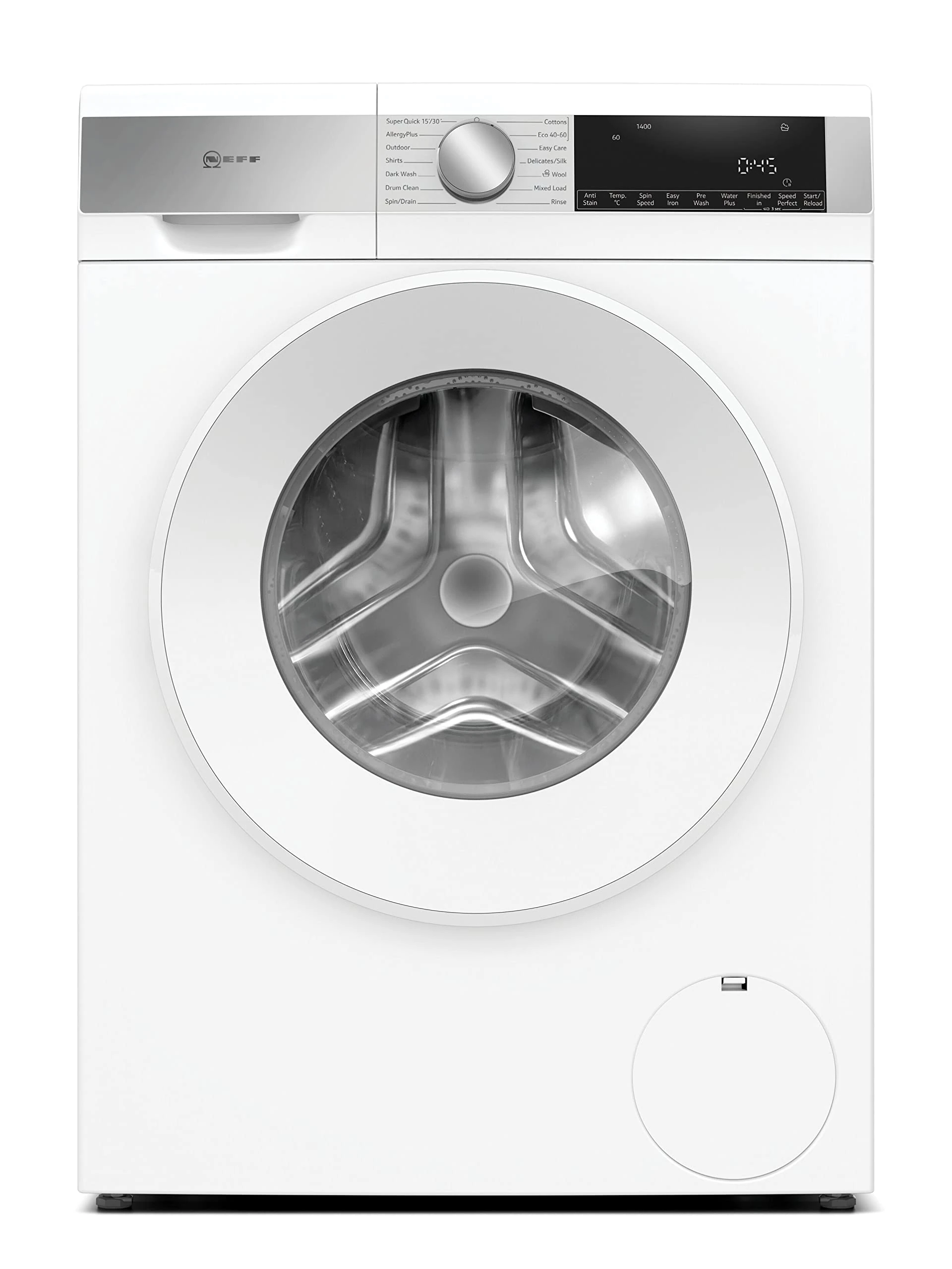 NEFF W244GG09GB Washing Machine, 9kg capacity, 1400rpm, AntiStain, SpeedPerfect, AllergyPlus, Time delay/Time remaining, EcoSilence Drive, LED display, White door
