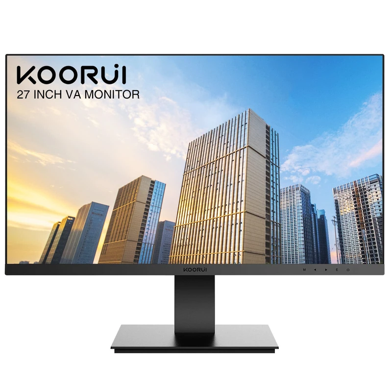 KOORUI 27 Inch FHD Monitor, Computer Monitor(VA Panel, 1080P, 75HZ, HDMI+VGA, 99% SRGB, 5ms Response, Eye Care) Virtually Borderless Design Display Monitor