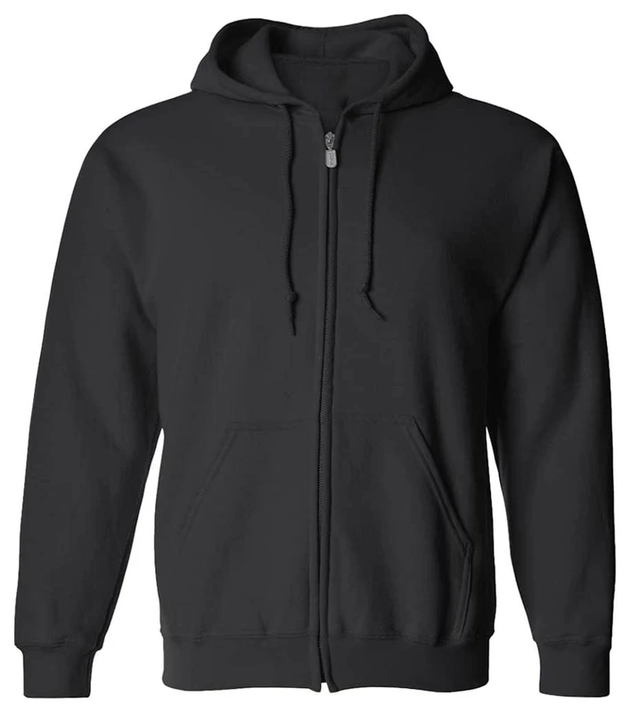 Maluma Unisex's Gildan Black Classic Zip-up Hooded Sweatshirt, XXL - Image 1