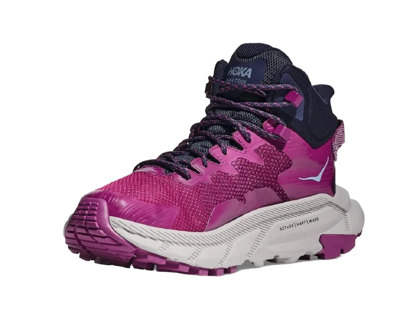 Hoka One One Women's W Trail Code GTX Sneaker, BEAUTYBERRY/Harbor Mist, 5 UK