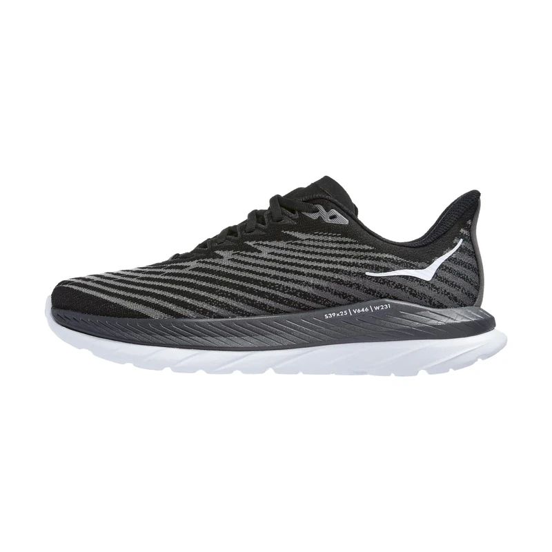 Hoka One One Men's M MACH 5 Wide Sneaker, Black/Castlerock, 10.5 UK