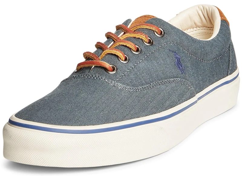 POLO RALPH LAUREN Men's Keaton-Pony Sneaker, Denim/Newport Navy, 9.5 UK