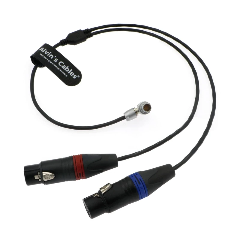 Alvin's Cables Audio-Cable for ARRI-Mini-LF Camera 6 Pin Male to Dual XLR 3 Pin Female Cable