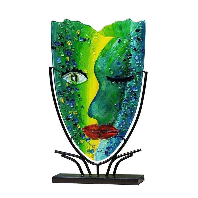 Laure Terrier Green Vista Vase in the Shape of a Coloured Glass Vase Height 48 cm Original Piece for Unique Decoration