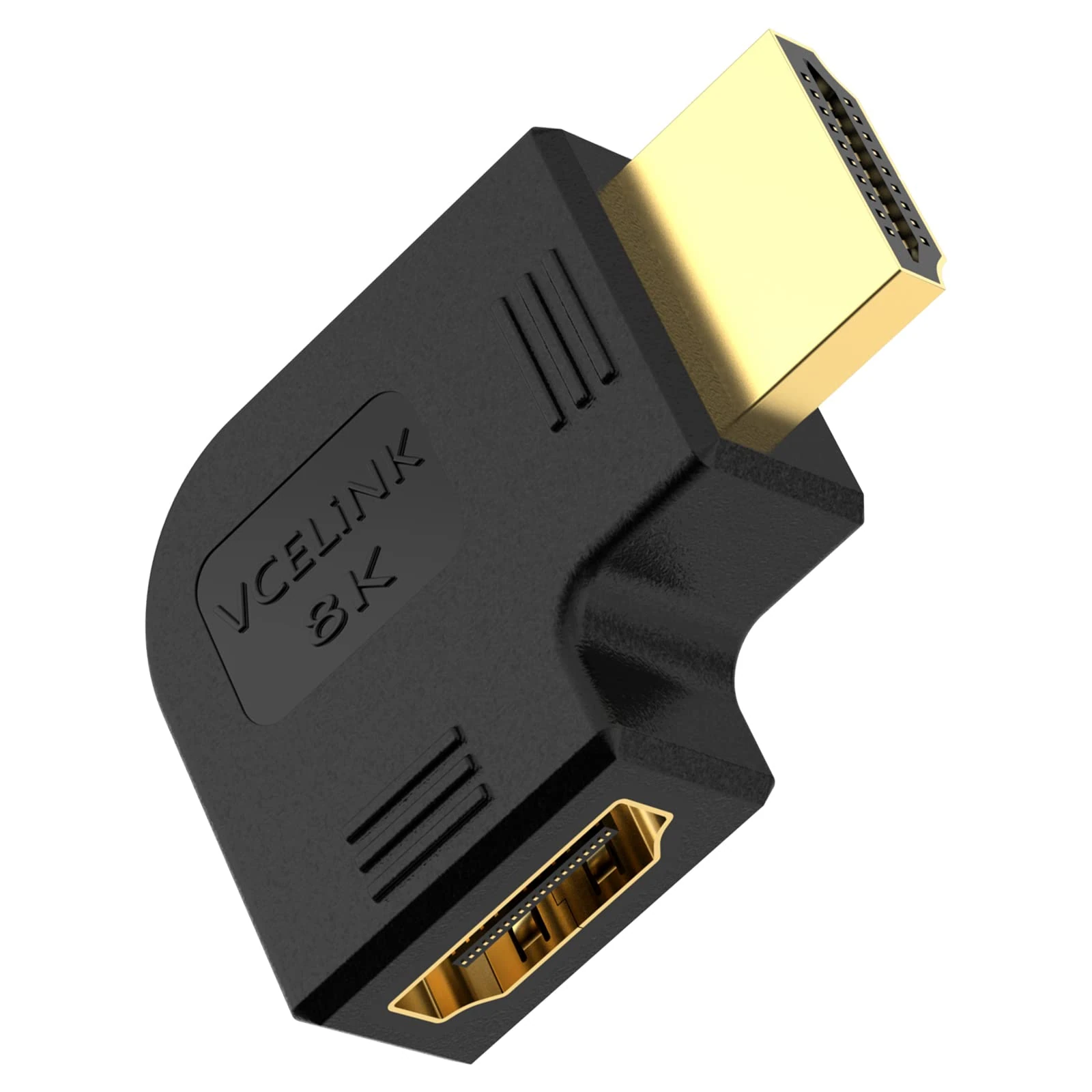 VCELINK 8K HDMI 270 Degree Angled Adapter, HDMI 2.1 Right Angle Flat Extender Male to Female Gold Plated Support 8K@60Hz 4K@120Hz Compatible with Wall Mount TV/Laptop/Roku Stick/PS5