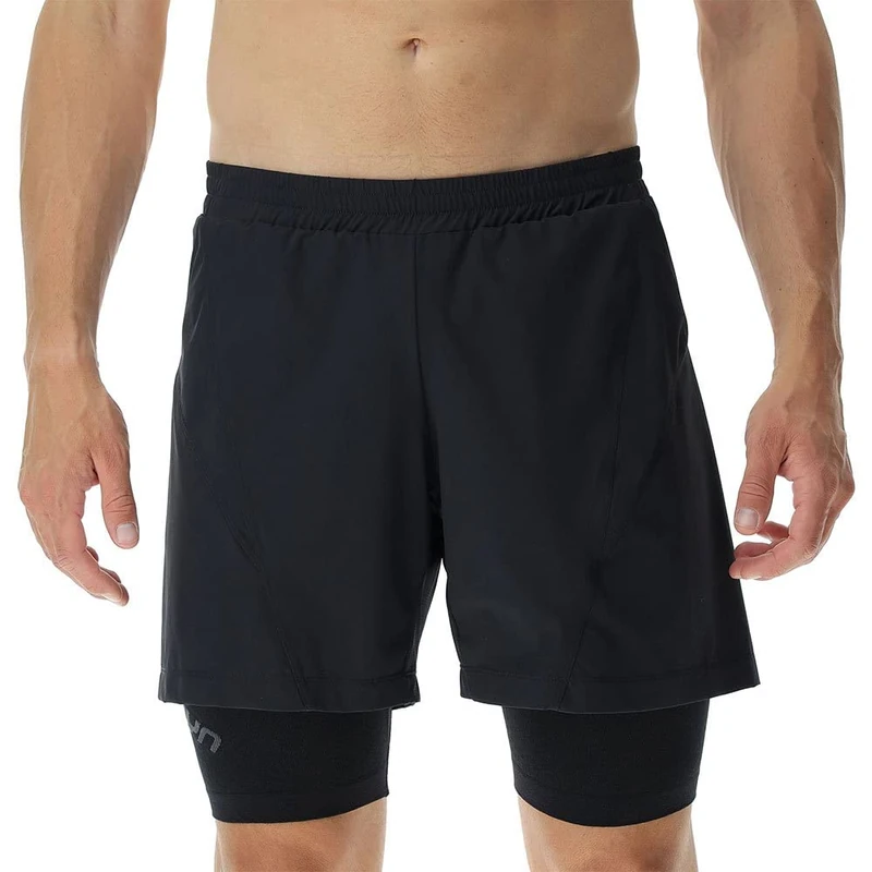 UYN O102343 Running EXCELERATION OW Performance 2IN1 Shorts Men's Black Cloud XXL